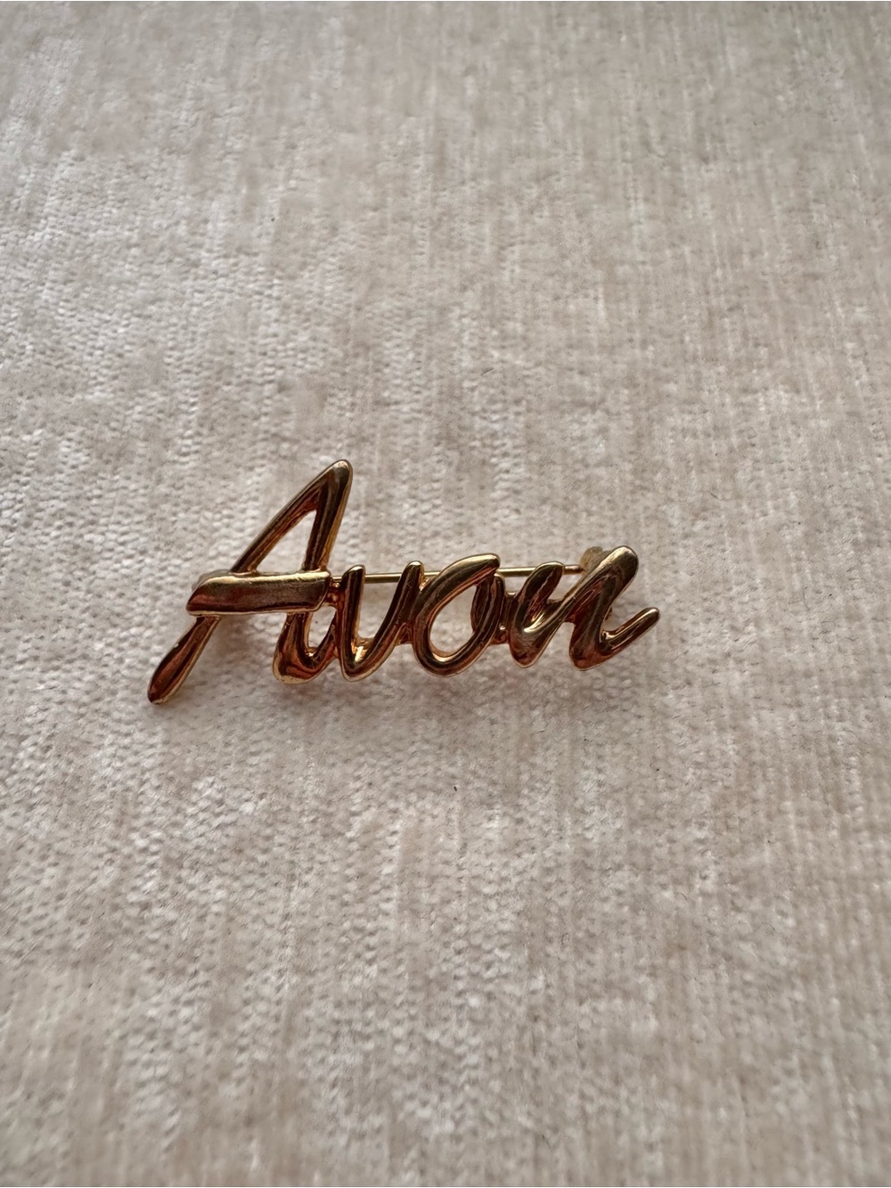 Vintage Avon Script Logo Brooch